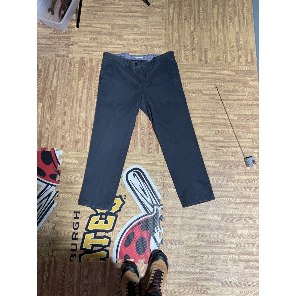 Brax Feel Good Cooper Fancy‎ Regular Straight Pants Mens Gray Low Rise Zip